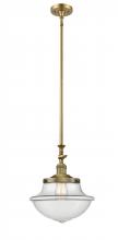  206-BB-G542 - Oxford - 1 Light - 12 inch - Brushed Brass - Stem Hung - Mini Pendant