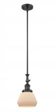  206-BK-G171 - Fulton - 1 Light - 7 inch - Matte Black - Stem Hung - Mini Pendant