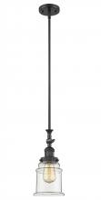  206-BK-G182 - Canton - 1 Light - 6 inch - Matte Black - Stem Hung - Mini Pendant