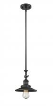  206-BK-M6 - Railroad - 1 Light - 8 inch - Matte Black - Stem Hung - Mini Pendant