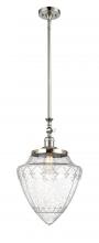  206-PN-G664-12 - Bullet - 1 Light - 12 inch - Polished Nickel - Stem Hung - Mini Pendant