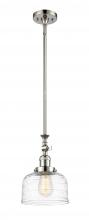  206-PN-G713 - Bell - 1 Light - 8 inch - Polished Nickel - Stem Hung - Mini Pendant