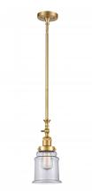  206-SG-G182 - Canton - 1 Light - 6 inch - Satin Gold - Stem Hung - Mini Pendant