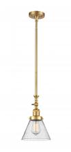  206-SG-G44 - Cone - 1 Light - 8 inch - Satin Gold - Stem Hung - Mini Pendant