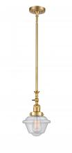  206-SG-G534 - Oxford - 1 Light - 7 inch - Satin Gold - Stem Hung - Mini Pendant