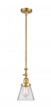  206-SG-G62 - Cone - 1 Light - 6 inch - Satin Gold - Stem Hung - Mini Pendant