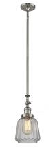  206-SN-G142 - Chatham - 1 Light - 7 inch - Brushed Satin Nickel - Stem Hung - Mini Pendant