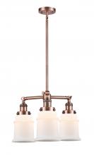  207-AC-G181 - Canton - 3 Light - 18 inch - Antique Copper - Stem Hung - Chandelier