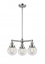  207-PC-G202-6 - Beacon - 3 Light - 19 inch - Polished Chrome - Stem Hung - Chandelier