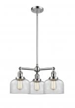  207-PC-G72 - Bell - 3 Light - 22 inch - Polished Chrome - Stem Hung - Chandelier