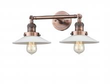  208-AC-G1 - Halophane - 2 Light - 18 inch - Antique Copper - Bath Vanity Light