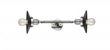  208L-PN-M6BK - Railroad - 2 Light - 8 inch - Polished Nickel - Bath Vanity Light