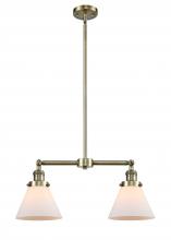  209-AB-G41 - Cone - 2 Light - 21 inch - Antique Brass - Stem Hung - Island Light