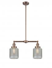  209-AC-G262 - Stanton - 2 Light - 23 inch - Antique Copper - Stem Hung - Island Light