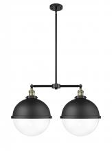  209-BAB-HFS-122-BK - Hampden - 2 Light - 18 inch - Black Antique Brass - Stem Hung - Island Light