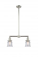  209-PN-G184S - Canton - 2 Light - 21 inch - Polished Nickel - Stem Hung - Island Light