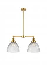  209-SG-G222 - Seneca Falls - 2 Light - 21 inch - Satin Gold - Stem Hung - Island Light