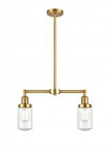  209-SG-G314 - Dover - 2 Light - 21 inch - Satin Gold - Stem Hung - Island Light