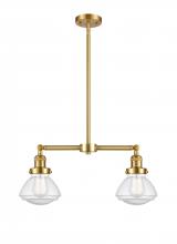  209-SG-G324 - Olean - 2 Light - 22 inch - Satin Gold - Stem Hung - Island Light