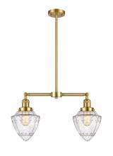  209-SG-G664-7 - Bullet - 2 Light - 24 inch - Satin Gold - Stem Hung - Island Light