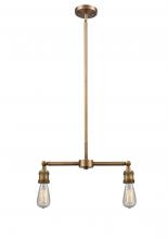  209-BB - Bare Bulb - 2 Light - 8 inch - Brushed Brass - Stem Hung - Island Light