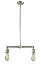  209-SN - Bare Bulb - 2 Light - 8 inch - Brushed Satin Nickel - Stem Hung - Island Light