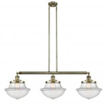  213-AB-G542 - Oxford - 3 Light - 42 inch - Antique Brass - Stem Hung - Island Light