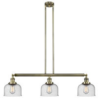  213-AB-G74 - Bell - 3 Light - 41 inch - Antique Brass - Stem Hung - Island Light