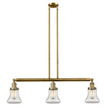  213-BB-G192 - Bellmont - 3 Light - 39 inch - Brushed Brass - Stem Hung - Island Light