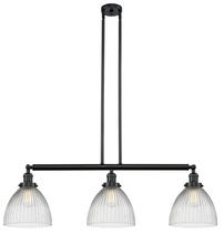  213-BK-G222 - Seneca Falls - 3 Light - 39 inch - Matte Black - Stem Hung - Island Light