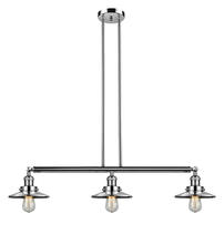  213-PN-M1 - Railroad - 3 Light - 41 inch - Polished Nickel - Stem Hung - Island Light