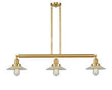  213-SG-G2 - Halophane - 3 Light - 41 inch - Satin Gold - Stem Hung - Island Light