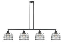  214-BK-G74-CE - Bell Cage - 4 Light - 53 inch - Matte Black - Stem Hung - Island Light