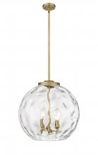  221-3S-BB-G1215-16 - Athens Water Glass - 3 Light - 16 inch - Brushed Brass - Cord hung - Pendant