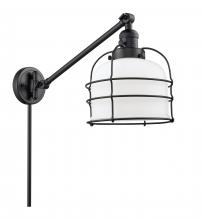  237-BK-G71-CE - Bell Cage - 1 Light - 8 inch - Matte Black - Swing Arm