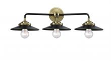  284-3W-BAB-M6-BK - Railroad - 3 Light - 26 inch - Black Antique Brass - Bath Vanity Light