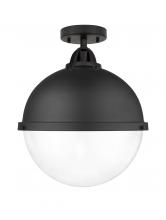  288-1C-BK-HFS-122-BK - Hampden - 1 Light - 13 inch - Matte Black - Semi-Flush Mount