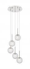  320-5P-PN-G320-6CL-PN - Barrington - 5 Light - 16 inch - Polished Nickel - Cord hung - Mini Pendant