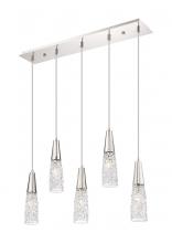  322-5I-PN-G322-3CL - Amherst Brook - 5 Light - 33 inch - Polished Nickel - Cord Hung - Island Light