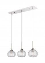  323-3I-PN-G323-7CL - Berkshire - 3 Light - 28 inch - Polished Nickel - Cord Hung - Island Light