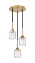  323-3P-BB-G323-5CL - Berkshire - 3 Light - 20 inch - Brushed Brass - Cord Hung - Multi Pendant