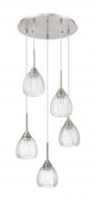 Innovations Lighting 323-5P-SN-G323-6CL - Berkshire - 5 Light - 19 inch - Brushed Satin Nickel - Cord Hung - Multi Pendant