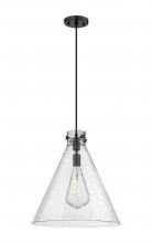  410-1PL-BK-G411-18SDY - Newton Cone - 1 Light - 18 inch - Matte Black - Cord hung - Pendant