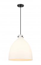  410-1PL-BK-G412-18WH - Newton Bell - 1 Light - 18 inch - Matte Black - Cord hung - Pendant