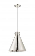  410-1PL-PN-M411-16PN - Newton Cone - 1 Light - 16 inch - Polished Nickel - Cord hung - Pendant