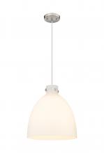  410-1PL-SN-G412-16WH - Newton Bell - 1 Light - 16 inch - Satin Nickel - Cord hung - Pendant