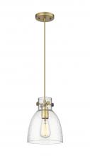  410-1PS-BB-G412-8SDY - Newton Bell - 1 Light - 8 inch - Brushed Brass - Cord hung - Pendant