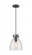  410-1PS-BK-G412-8SDY - Newton Bell - 1 Light - 8 inch - Matte Black - Cord hung - Pendant