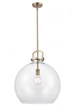  410-1S-BB-18CL - Newton Sphere - 1 Light - 18 inch - Brushed Brass - Cord hung - Pendant