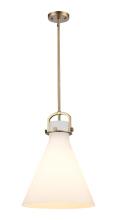  410-1SL-BB-G411-14WH - Newton Cone - 1 Light - 14 inch - Brushed Brass - Pendant